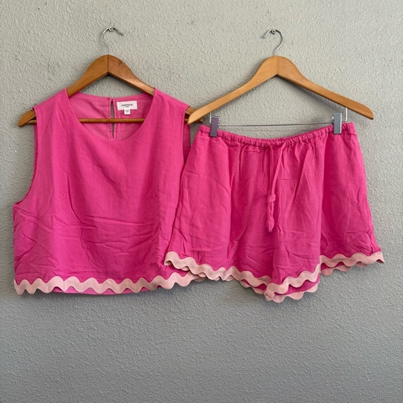 Anniewear Scallop Ric Rac Trim Sleeveless Top‎ and Short Set NWOT - Picture 2 of 8